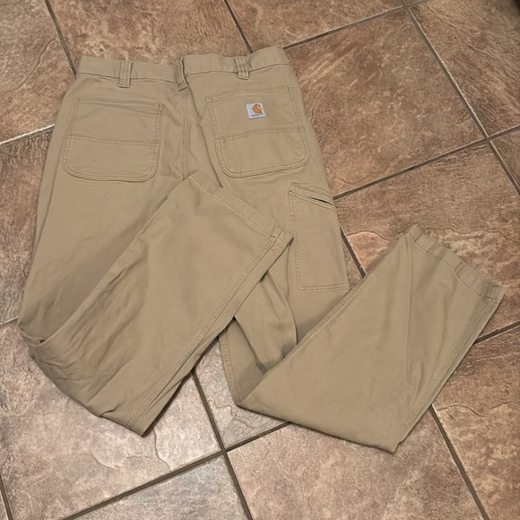 Carhartt Men's Rugged Flex Relaxed Fit Canvas Work Pants sz. 36/34 Dark Khaki - Picture 5 of 5